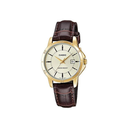 Casio LTP-V004GL-9A 30mm Ladies Leather Strap Vintage Watch