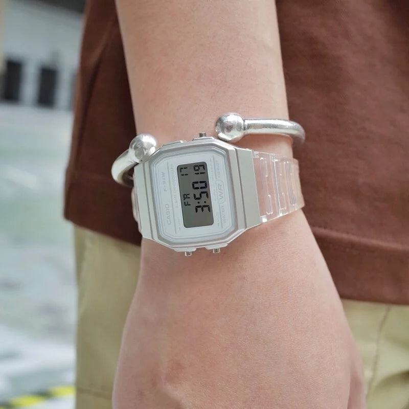 Casio F-91WS-7 Boy Size Digital Vintage Watch Translucent White