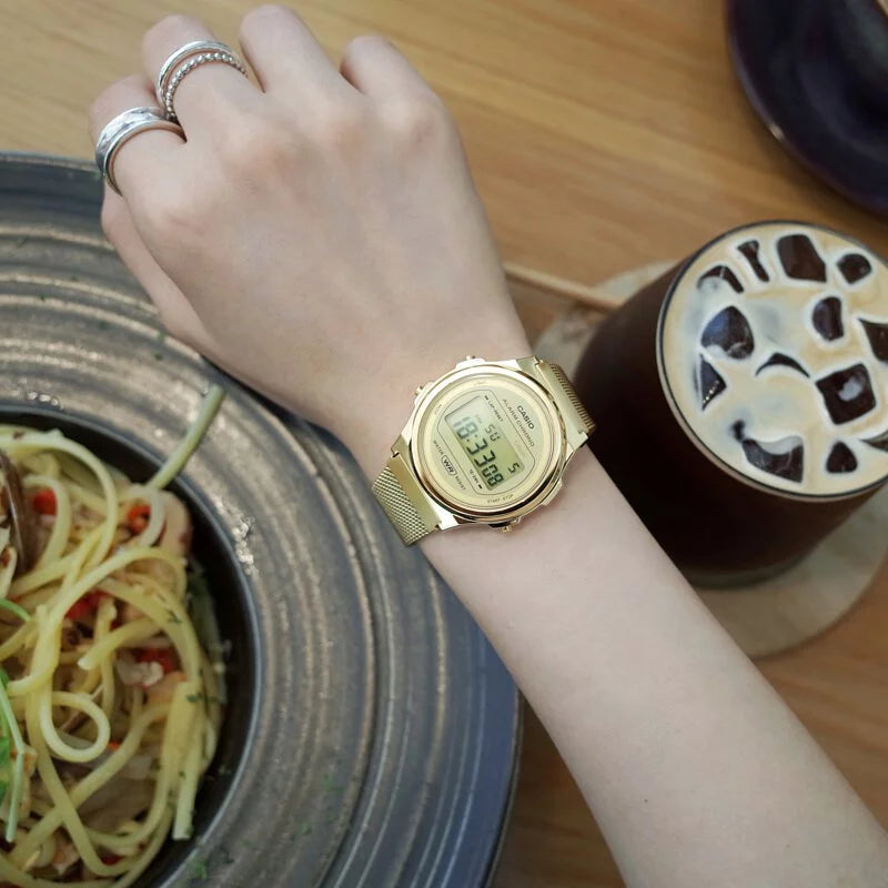 Casio A171WEMG-9A Mesh Strap Digital Vintage Watch