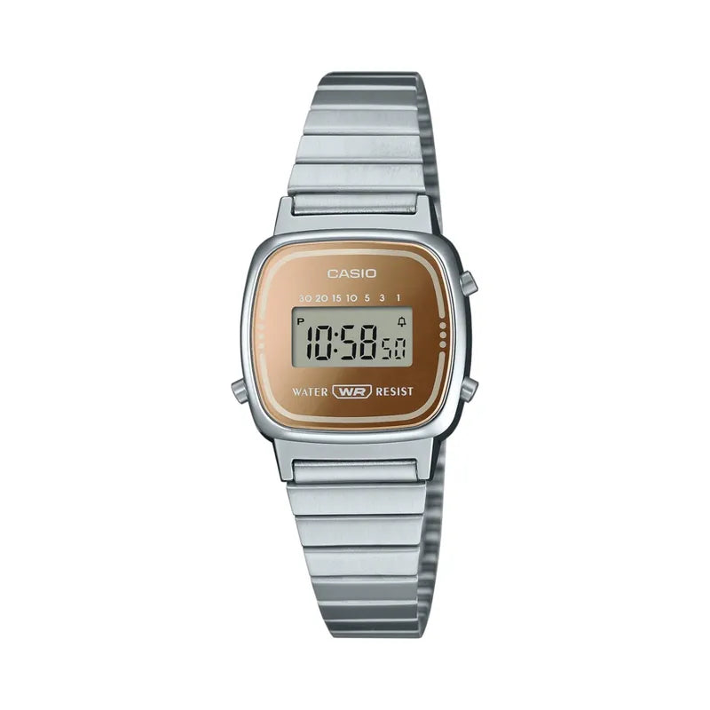 CASIO LA670WES-4A Ladies Silver Digital Vintage Watch
