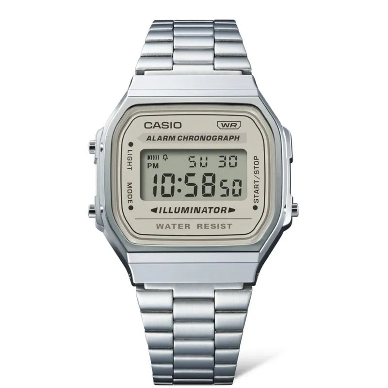 Casio A168WA-8A Off White Digital Vintage Watch