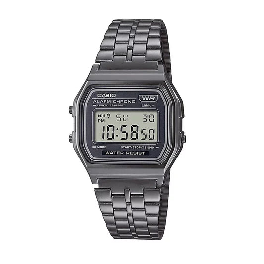 Casio A158WETB-1A Boy Size Gungray Digital Vintage Watch