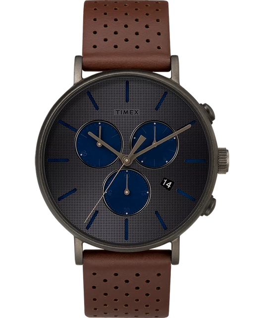 Timex TW2R80000 Fairfield Supernova Chronograph 41mm Leather Strap Watch