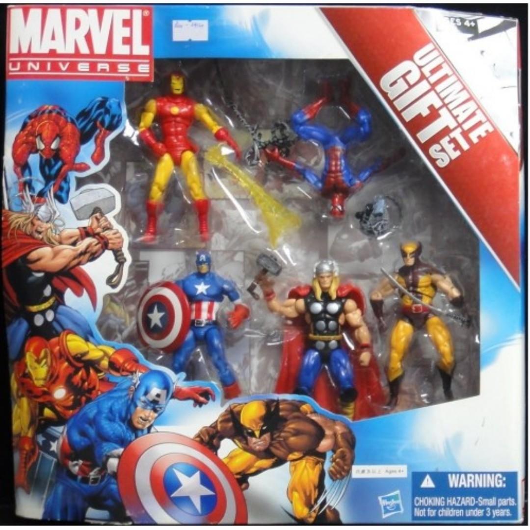 HASBRO MARVEL UNIVERSE ULTIMATE GIFT SET SPIDER-MAN IRON MAN THOR CAPTAIN AMERICA WOLVERINE 66225