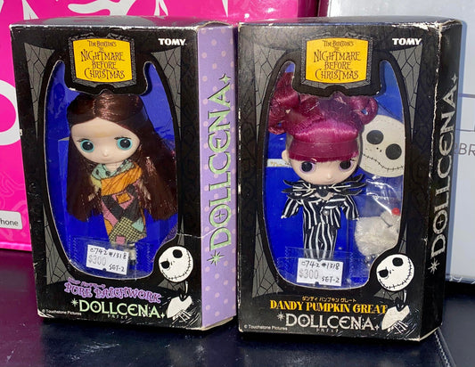 C742-1318X2 TOMY 72190 72195 DISNEY DOLLCENA TIM BURTON'S NIGHTMARE BEFORE CHRISTMAS DANDY PUMPKIN GREAT JACK SKELLINGTON PURE PATCHWORK SALLY SET