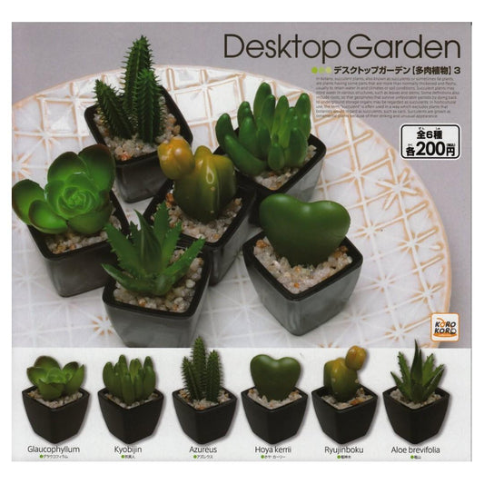 KORO 01060 Desktop Simulation Potted Plant Succulent Plant Third Bomb Gacha Set DESKTOP GARDEN SUCCULENT PLANT 3 SET
