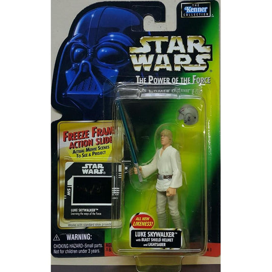 HASBRO KENNER STAR WARS SLIDE POTF LUKE SKYWALKER W/ BLAST SHIELD HELMET & LIGHTSABER Japanese version 14347