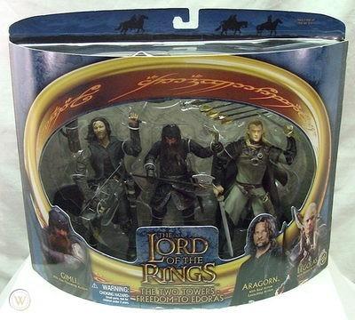 TOY BIZ 81211 THE LORD OF THE RINGS THE TWO TOWERS FREEDOM TO EDORAS ARAGORN LEGOLAS GIMLI