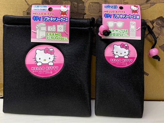 2003 SANRIO HELLO KITTY CUSHION CASE SOFT CARRY CASE FOR EYEGLASSES PHONES VIDEOS CAMERA SET