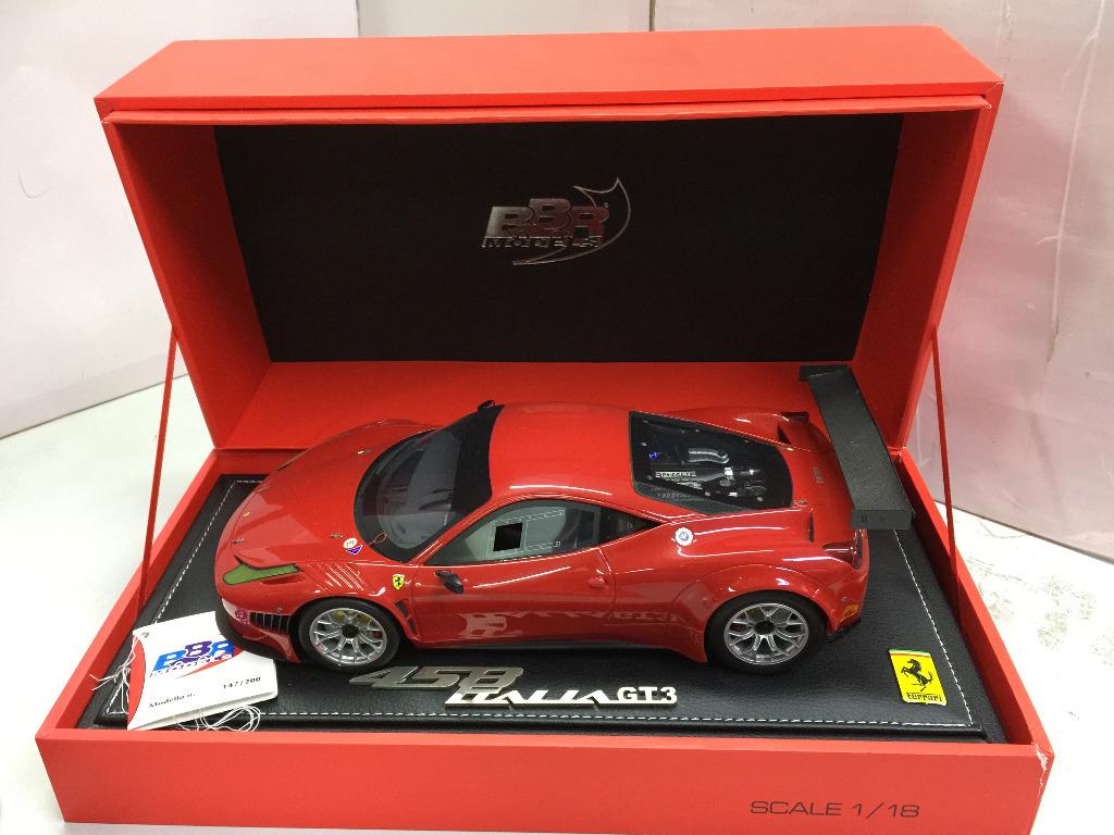 BBR 1/18 FERRARI 458 GT3 2011 Red Limited 200pcs Model Car