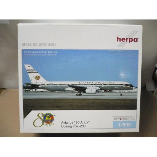 HERPA 1/500 AVIANCA "80 Years" BOEING 757-200