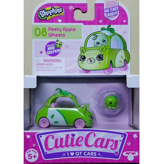MOOSE 56582 SHOPKINS CUTIE CARS 08 PEELY APPLE WHEELS DIE CAST BODY