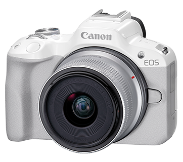 Canon EOS R50 with RF-S18-45mm f/4.5-6.3 IS STM Lens Kit (White)