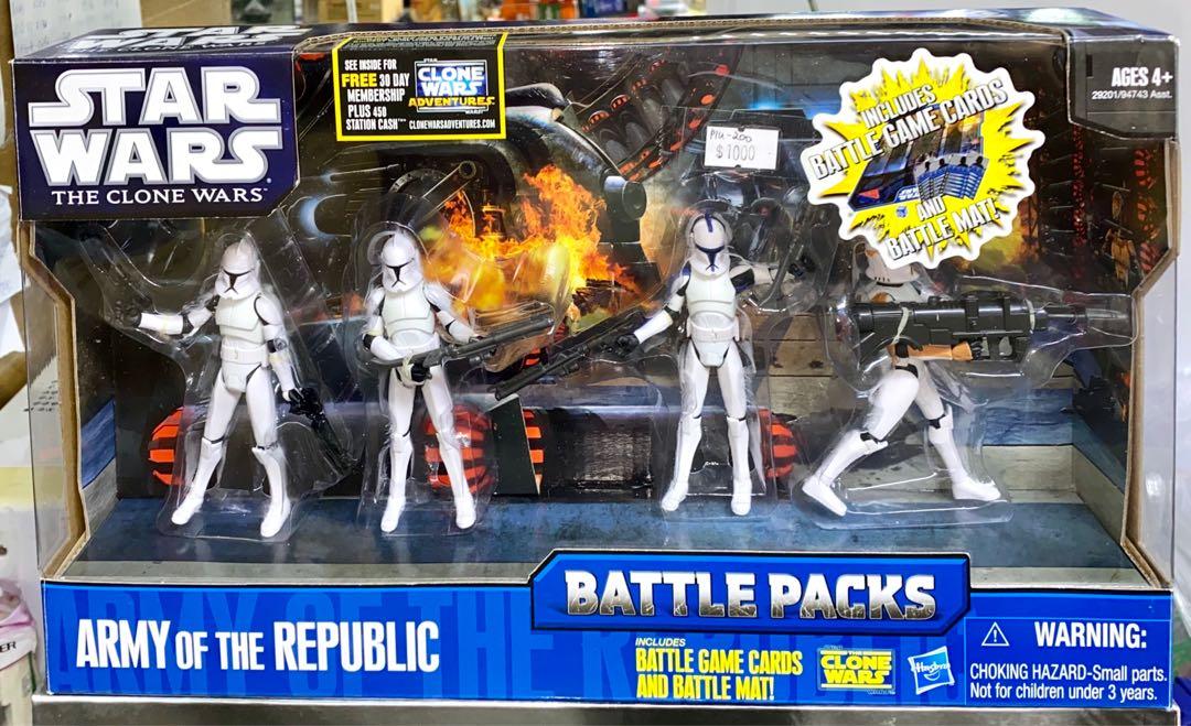 HASBRO 61567 STAR WARS THE CLONE WARS BATTLE PACKS ARMY OF THE REPUBLIC 3.5” FIGURES SET CLONE TROOPERS 501ST LEGION 212TH BATTALION PIU-200