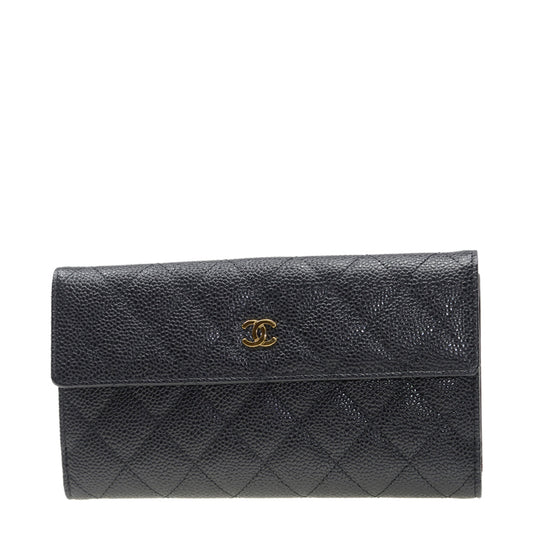 Chanel Long Button Wallet A48983CBLKGP 1270