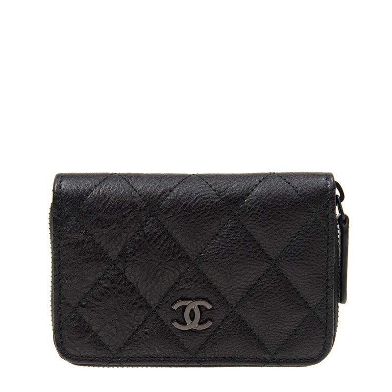 Chanel Short Zipper Wallet A69271BLKGY 3522