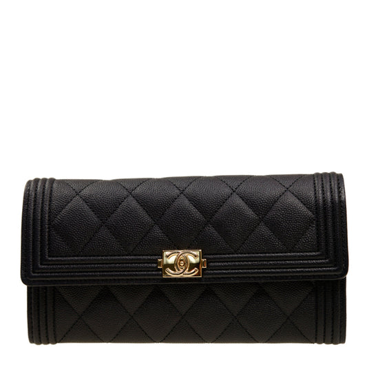Chanel Long Button Wallet A80286CBLKGP 6124