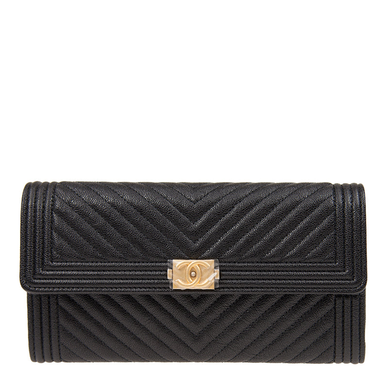 Chanel Long Button Wallet A80286CBLKGPV 2290