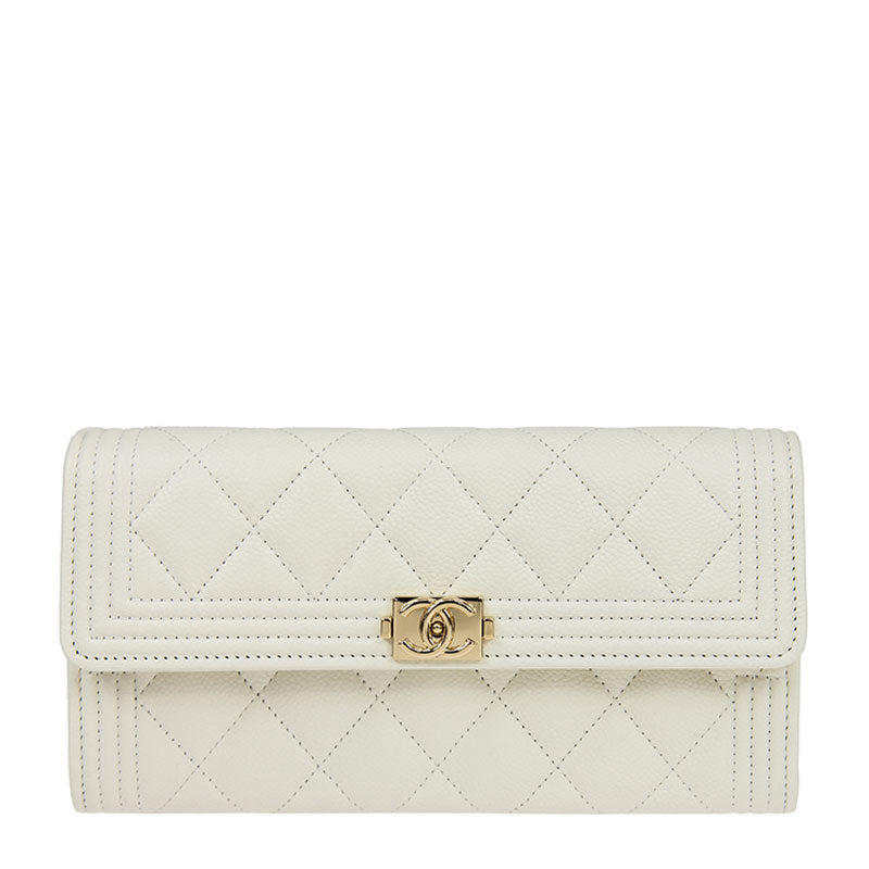 Chanel Long Button Wallet A80286CWHTGP 2453