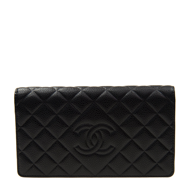 Chanel Long Fold Wallet A80694CBLK 3709