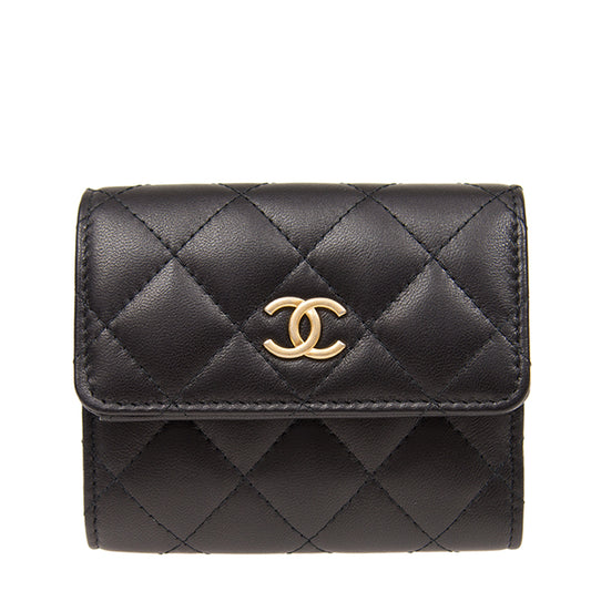 Chanel Short Button Wallet AP0096BLKGP 5651