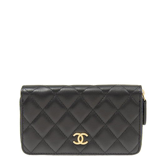 Chanel Short Zipper Wallet AP0098LBLKGP 2539