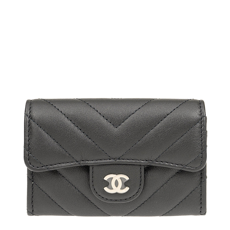 Chanel Short Button Wallet AP0214BLKSSV 2251