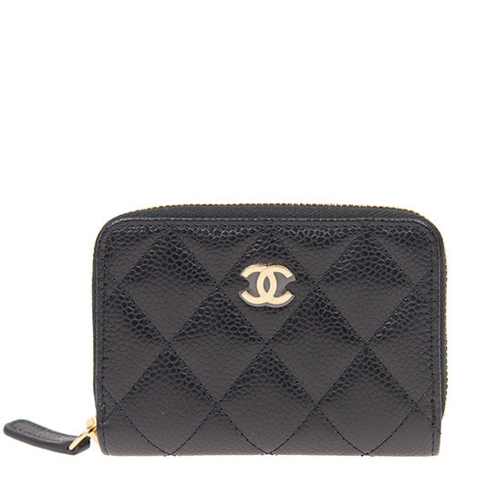 Chanel Short Zipper Wallet AP0216CBLKGP 10563