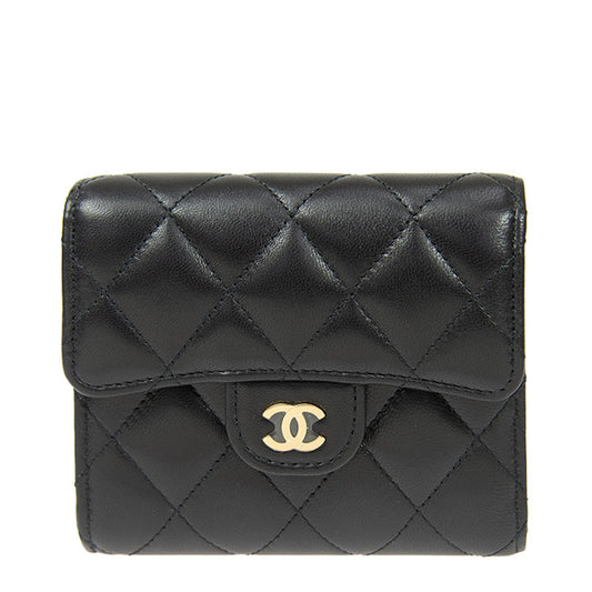 Chanel Short Button Wallet AP0231LBLKGP 5229