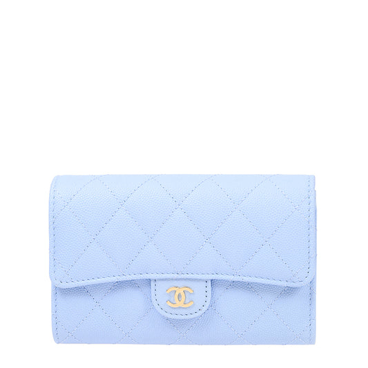 Chanel Short Button Wallet AP0232CBLUEGP 1417