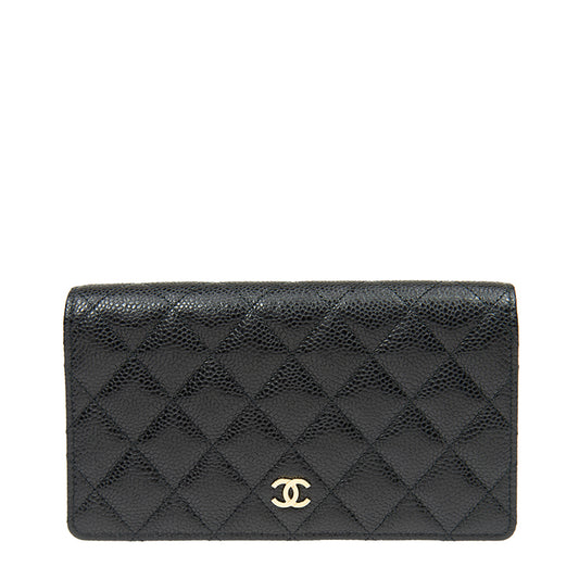 Chanel Long Fold Wallet AP0233CBLKGP 3198