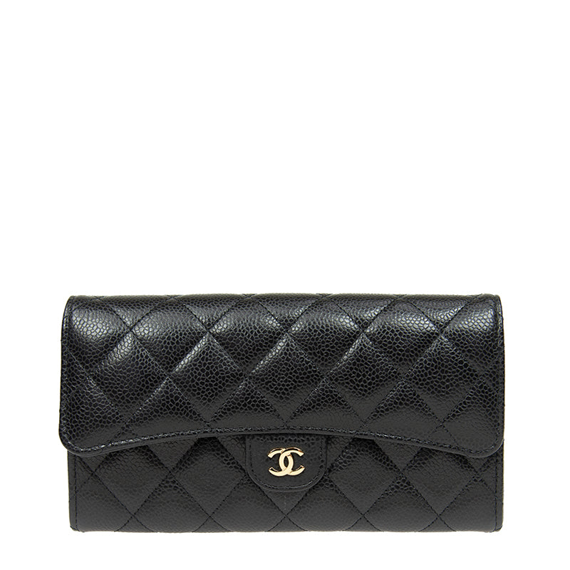 Chanel Long Button Wallet AP0241CBLKGP 9780