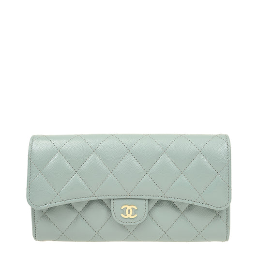 Chanel Long Button Wallet AP0241CBBLUEGP 3288