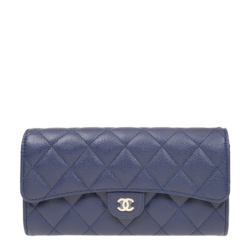 Chanel Long Button Wallet AP0241CNAVYGP 3344