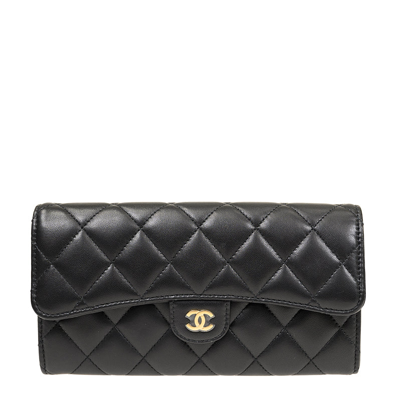 Chanel Long Button Wallet AP0241LBLKGP 4804