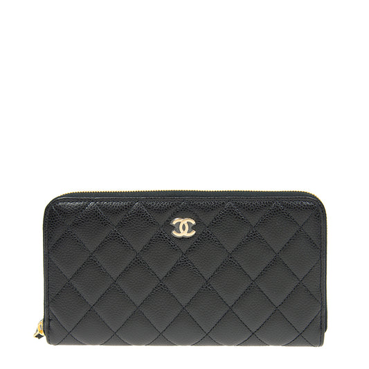 Chanel Long Zipper Wallet AP0242CBLKGP 13003