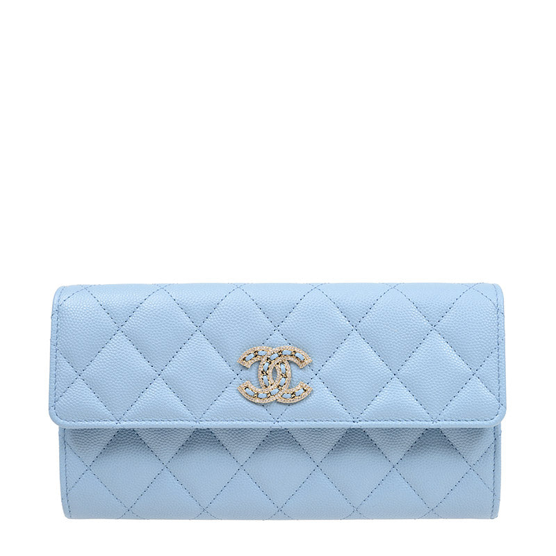Chanel Long Button Wallet AP2740CLBLUGP 1780
