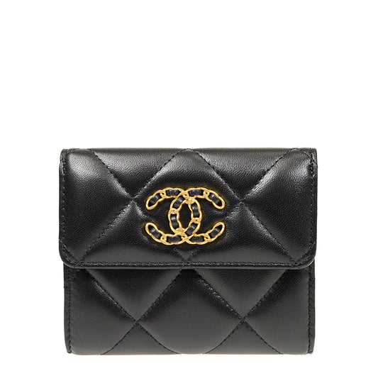 Chanel Short Button Wallet AP2809LBLKGP 4246