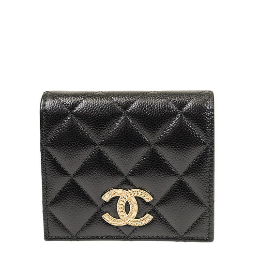 Chanel Short Button Wallet AP3055CBLKGP 2025
