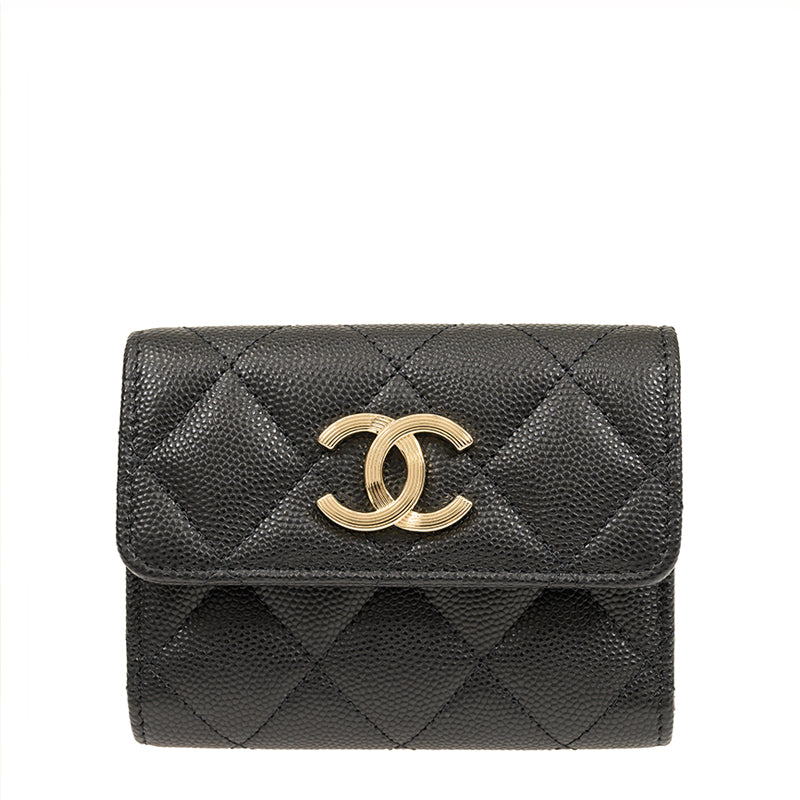 Chanel Short Button Wallet AP3141CBLKGP 2233