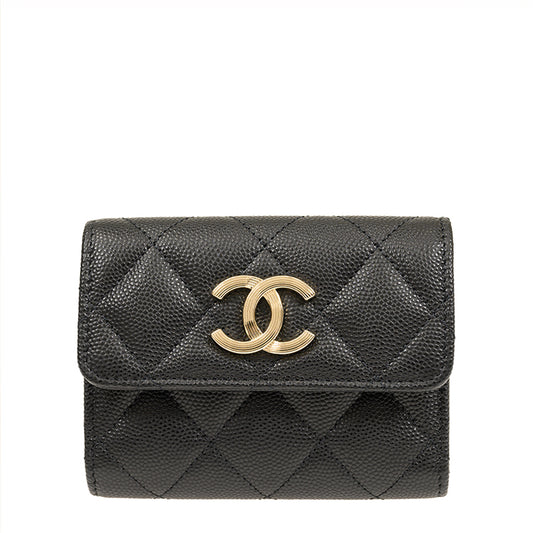 Chanel Short Button Wallet AP3141CBLKGP 2233