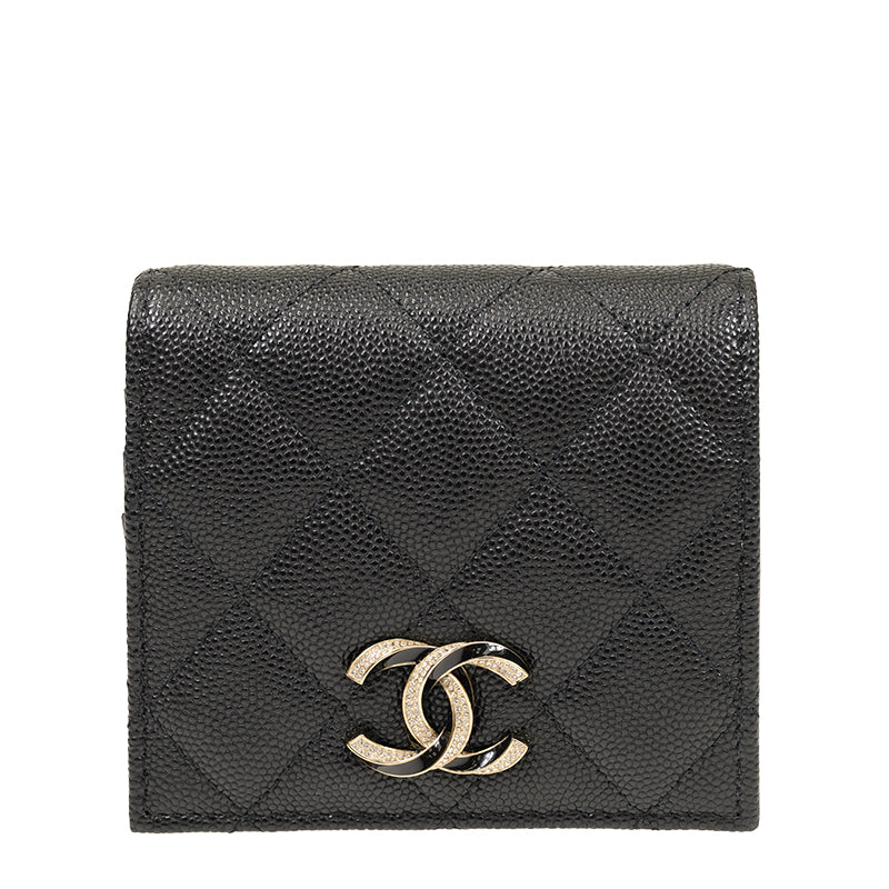 Chanel Short Button Wallet AP3341CBLKBKGP 1341