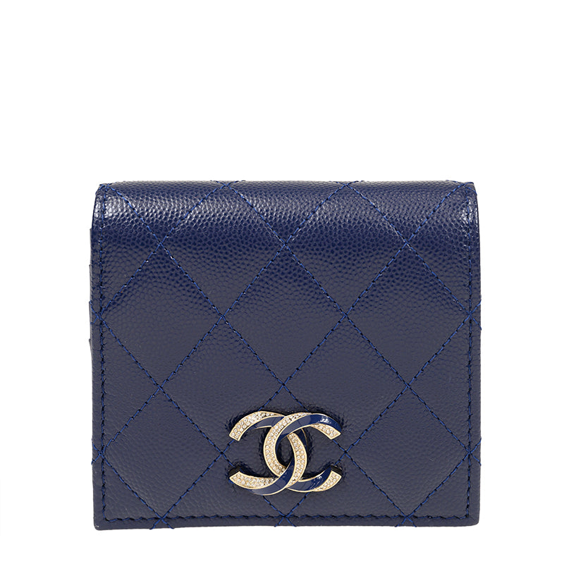 Chanel Short Button Wallet AP3341CBLUEBLUGP 1975
