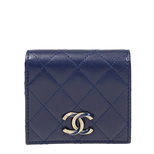 Chanel Short Button Wallet AP3341CBLUEBLUGP 1975