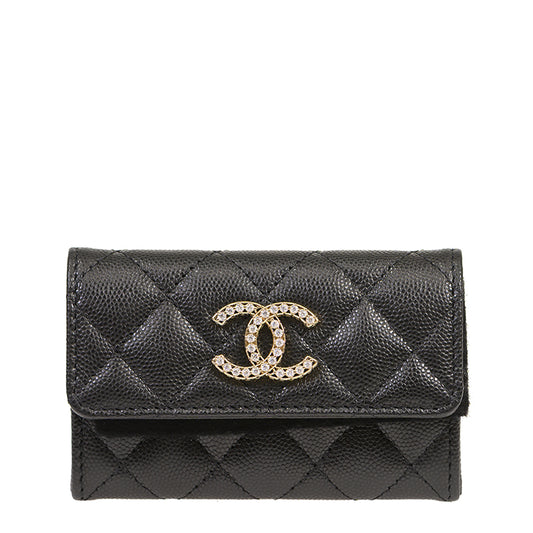 Chanel Short Button Wallet AP3400CBLKGP 589