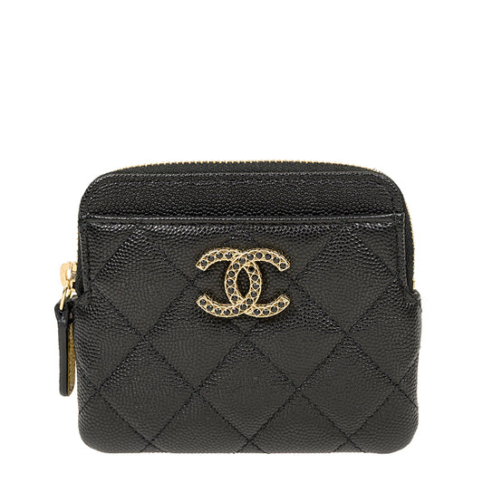 Chanel Short Zipper Wallet AP3402CBLKBKGP 1612