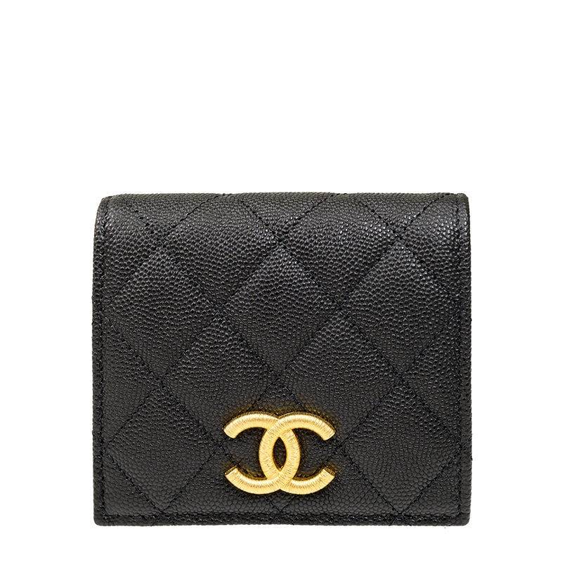 Chanel Short Button Wallet AP3519CBLKGP 2156