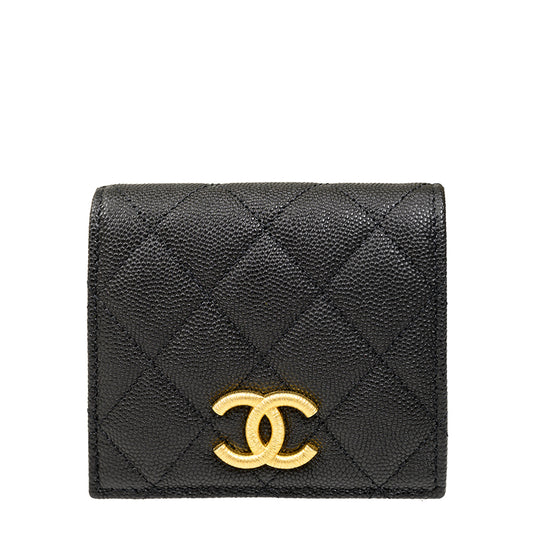Chanel Short Button Wallet AP3519CBLKGP 2156