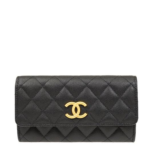 Chanel Long Button Wallet AP3520CBLKGP 1456
