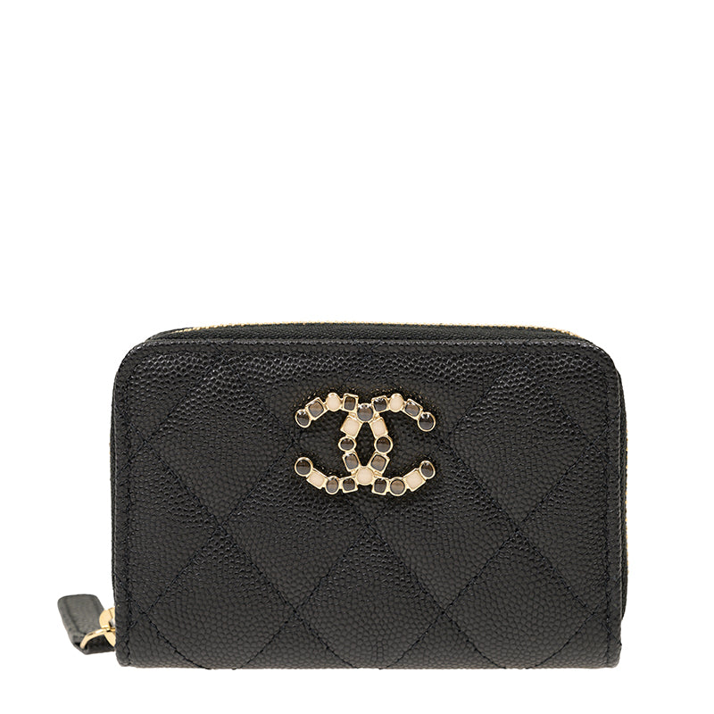 Chanel Short Zipper Wallet AP3607CBLKGP 1222
